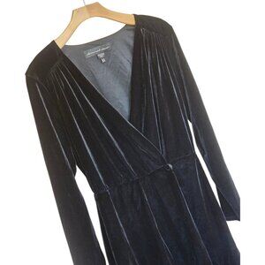 🏷️ NWT🏷️ CLOVER & SLOANE Black Velvet Wrap Mini Dress sz12 🏷️ NWT 🏷️